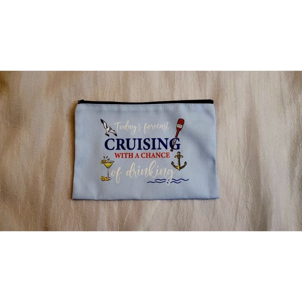 Cruise Zippered Travel Documents Pouch Zippered Cruising Drinking Drink Package